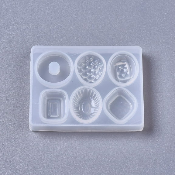 5 pc Silicone Molds Resin Casting Molds For UV Resin Epoxy Resin Jewelry Making Candy White 48x37x6mm