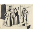 thumbnail image 3 of Karl Wiener 18x14 Black Modern Framed Museum Art Print Titled - Without Title (Two Women, One Man), 3 of 5