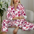 thumbnail image 6 of Daiia Tulips Flowers for Women's Long-Sleeved Pajama Set – Soft & Comfortable Sleepwear Button-Up Pajamas Cozy Lounge Wear-X-Large, 6 of 7