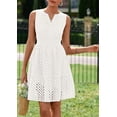 thumbnail image 5 of PRETTYGARDEN Women's Summer Dresses Sleeveless V Neck Eyelet Hollow Out Swing A Line Beach Vacation Sun Dress, 5 of 10