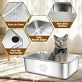 Ptlom Cat Litter Box with High Sides Large Stainless Steel Cat Litter