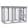 thumbnail image 4 of JERFIT Large Outdoor Catio Enclosure for Multiple Cats, Weatherproof Wooden Cat Cage Playpen with Asphalt Roof, Sturdy Wire Mesh, Grey, 4 of 7