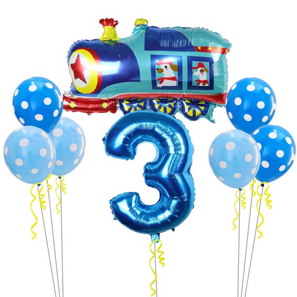 Globo de aluminio con forma de tren de tanque de coche de dibujos animados, suministros de decoración para fiesta de cumpleaños en casa, regalos para niños, juguetes para Baby Shower, 8 Uds.