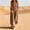 Coffee, variant on Women's Fashion Casual Solid Color Deep V Halter Neck Sleeveless Jumpsuit Ruched Detail Pockets Long Pants One Piece Blue XL(XL)