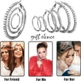 thumbnail image 4 of Lsupdaol 5 Pairs Large Crystal Hoop Earrings Set Big Shiny 3-7 cm Round Party Lightweight Rhinestone Sparkly Hoop for Women Jewelry Party Gift Wedding Date, 4 of 7