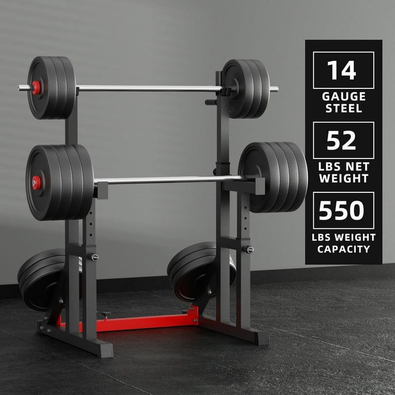 Vanswe Squat Rack 550LBS Maximum Weight Capacity Adjustable Bench Press Barbell Rack Walmart