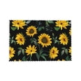 thumbnail image 7 of DouZhe Polyester Placemats Set of 4, Vintage Floral Sunflower Pattern Heat Resistant Place Mats for Dining Table, 12" x 18", 7 of 7