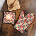 thumbnail image 5 of Pioneer Flower Floral Print Pattern 2-Pack Oven Mitts Set, Heat Resistant Kitchen Gloves, 7.7" X 12", 5 of 6