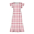 thumbnail image 4 of Zpanxa Robes Florales pour Filles Été Manches Courtes Manches Volantées Col Rond Imprimé de Fleurs Taille Poche Robe Superposée Polyester Spandex Rouge 14-15 Ans, 4 of 5