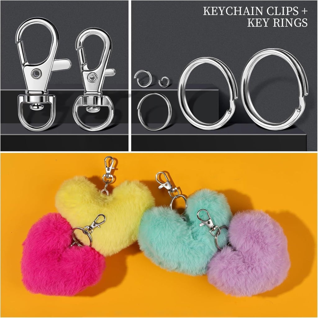 Oasiva 265Pcs/Set Swivel Snap Hook and Key Rings with Chain Jump Rings Connectors