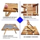 thumbnail image 5 of Mesa de pícnic SASIDO, bandeja de vino portátil, de madera de acacia, plegable, 5 of 8