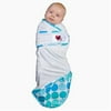 Go Mama Go Designs Snug and Tug Swaddling Blanket, Small, Carribbean Blue
