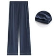 thumbnail image 2 of Stamzod Pajama Pants Men Solid Color Elastic Waist Straight Pajamas for Men Casual Sleepwear Navy XL, 2 of 4