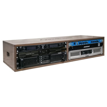 Sound Town DIY 16U Studio Rack with Furniture Grade Walnut Laminate ...