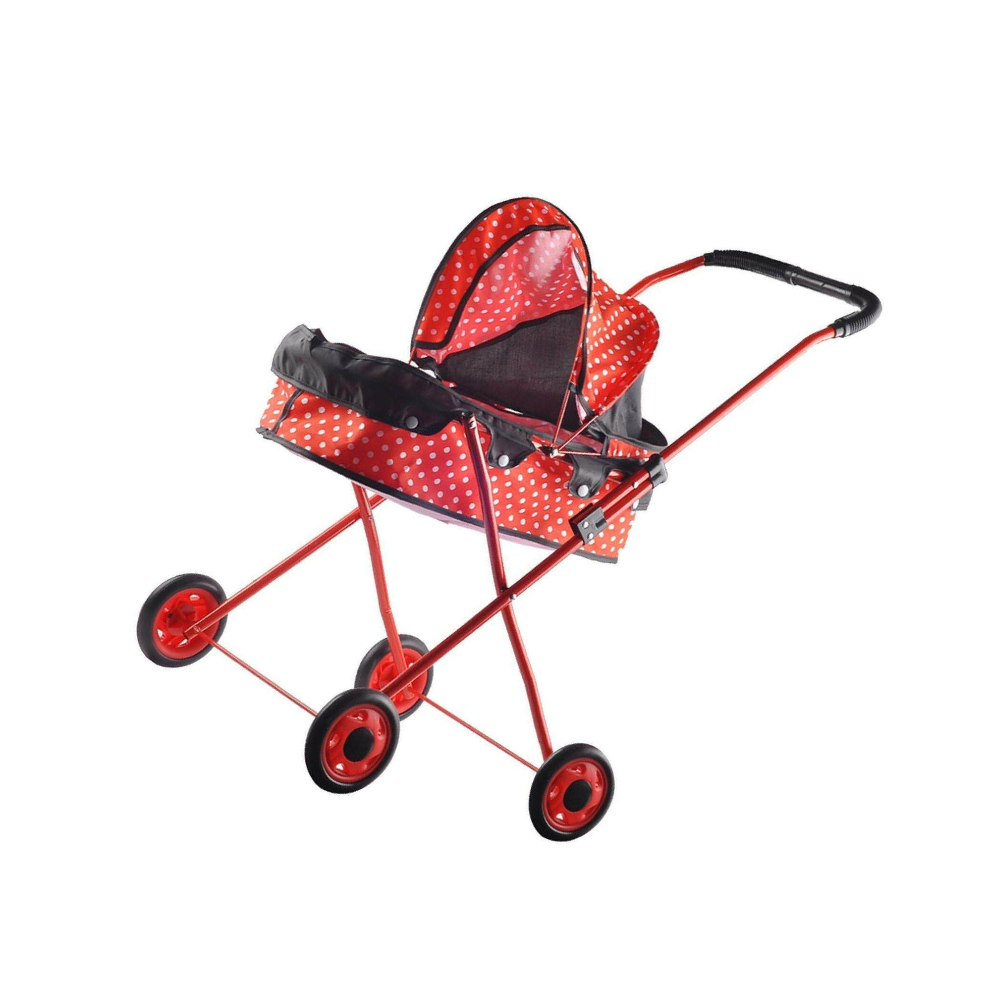 ruzhgo Dots Foldable Doll Stroller Doll Play House Doll Parts 6 inch dolls kids 6 years girls Carrier Kids Pretend Play Push Cart Toy style 3
