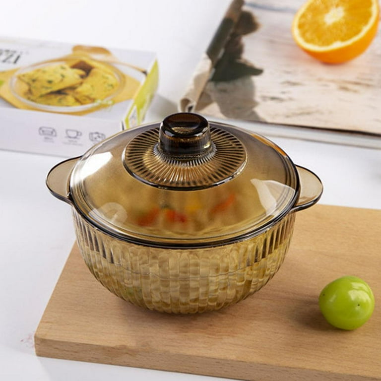 Glass Cooking Pot Heat Resistant Borosilicate Glass Cookware Stovetop Pot Set y R5Q2