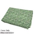 thumbnail image 5 of East Floor Pillow Lounger Cover, Classic Design Swirl Doodle Floral Illustration Curvy Outline Style Retro, Nap Mat Printed Fabric Case for 5 Pillows, 88" x 36", Black Green, by Ambesonne, 5 of 5