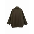 thumbnail image 6 of Female Trench Coat Long Sleeve Lapel Casual Jackets Winter Outerwear Army Green XS, 6 of 9