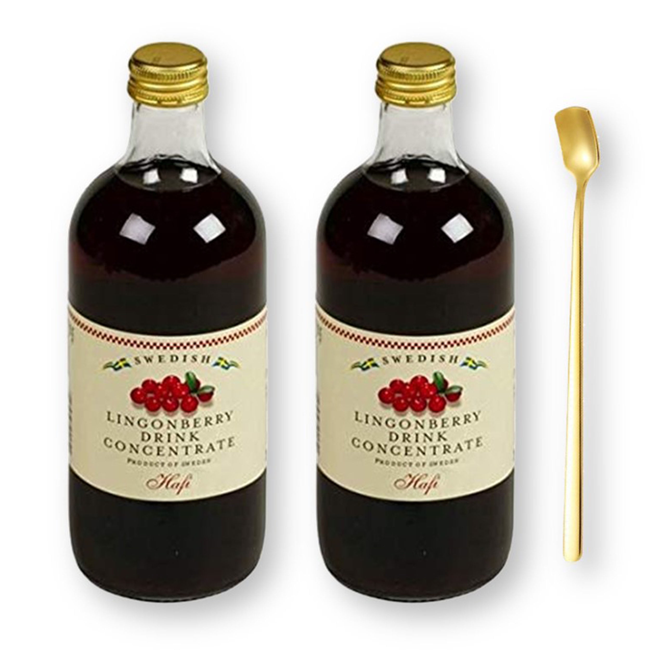 Hafi Swedish Lingonberry Drink Concentrate 17 Fl. Oz. (500 ml) X 2