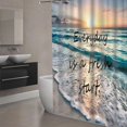 thumbnail image 3 of Inspirational Quotes Sunset Sea Beach Pattern Polyester Shower Curtain for Bathroom Decor 72x72 inch, 3 of 7