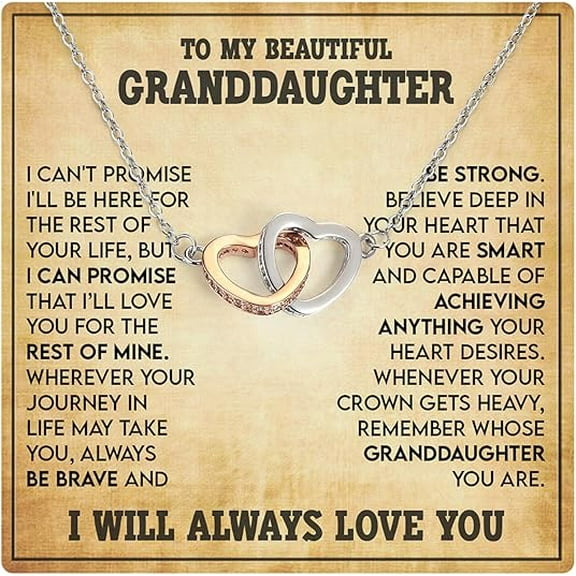 To My Granddaughter Necklace With Heartfelt Message Elegant Box From Grandparents, Graduation Gifts For Granddaughter From Grandma Grandpa, Grand Daughter on Birthday