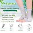 thumbnail image 2 of Calcetines de compresión de bambú. Alivian fatiga, neuropatía y mejoran circulación. Talla alta, gris., 2 of 4