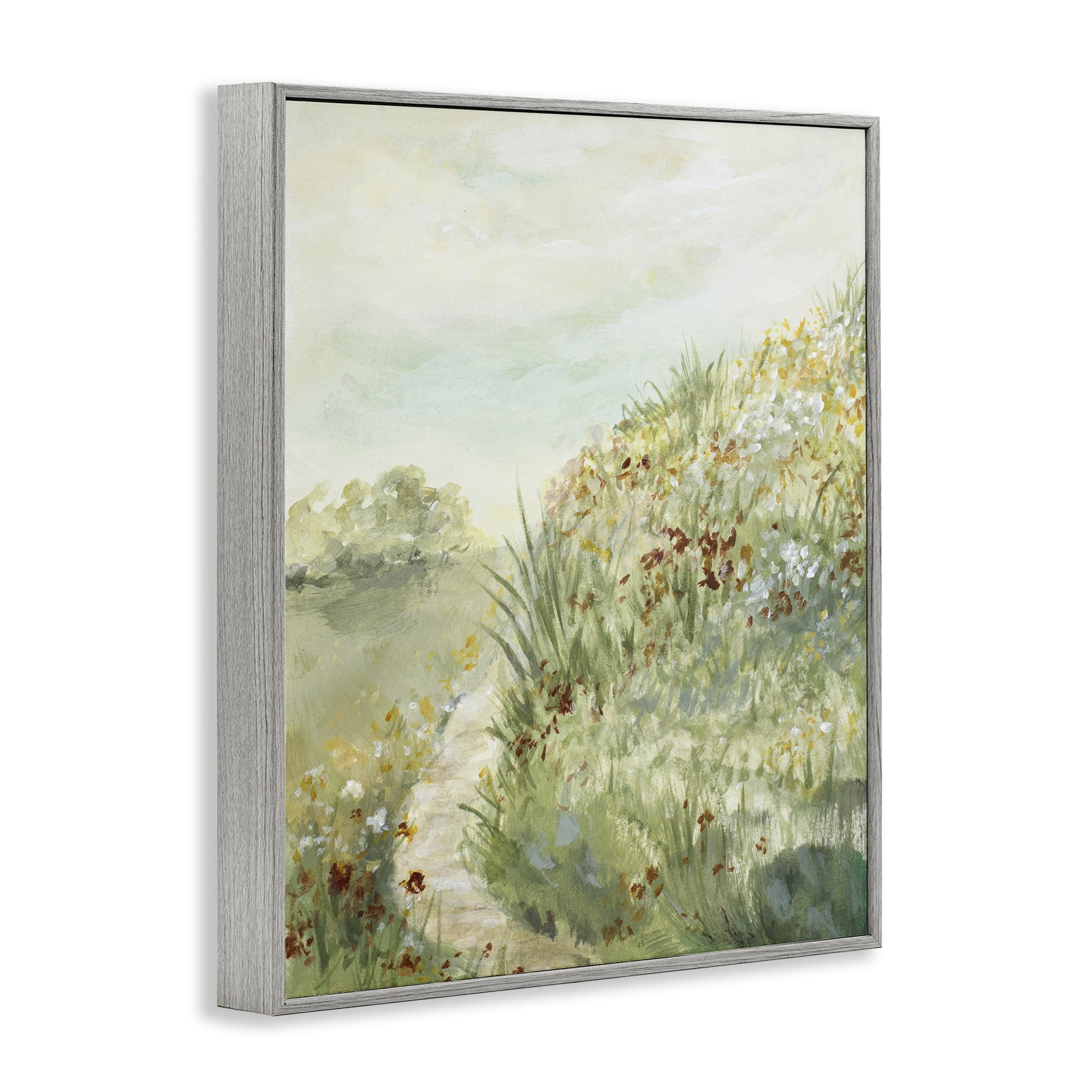 Stupell Industries Hilltop Blooms & Winding Trail Gray Framed Giclee Art, design by Lanie Loreth