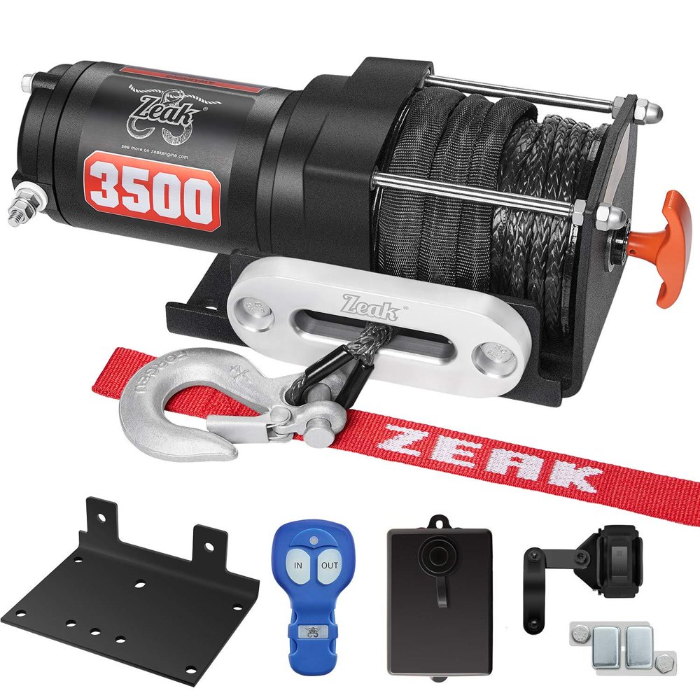 ZEAK 3500 lb. Advanced 12V DC Electric Winch, Off Road Waterproof