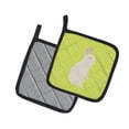 thumbnail image 2 of Caroline's Treasures New Zealand White Rabbit Green Pair of Pot Holders, 2 of 3