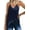 Navy Blue, variant on Womens Dressy Tops V-Neck Chiffon Spaghetti Strap Tank Top Long Sexy Flowy Summer Sleeveless Tops