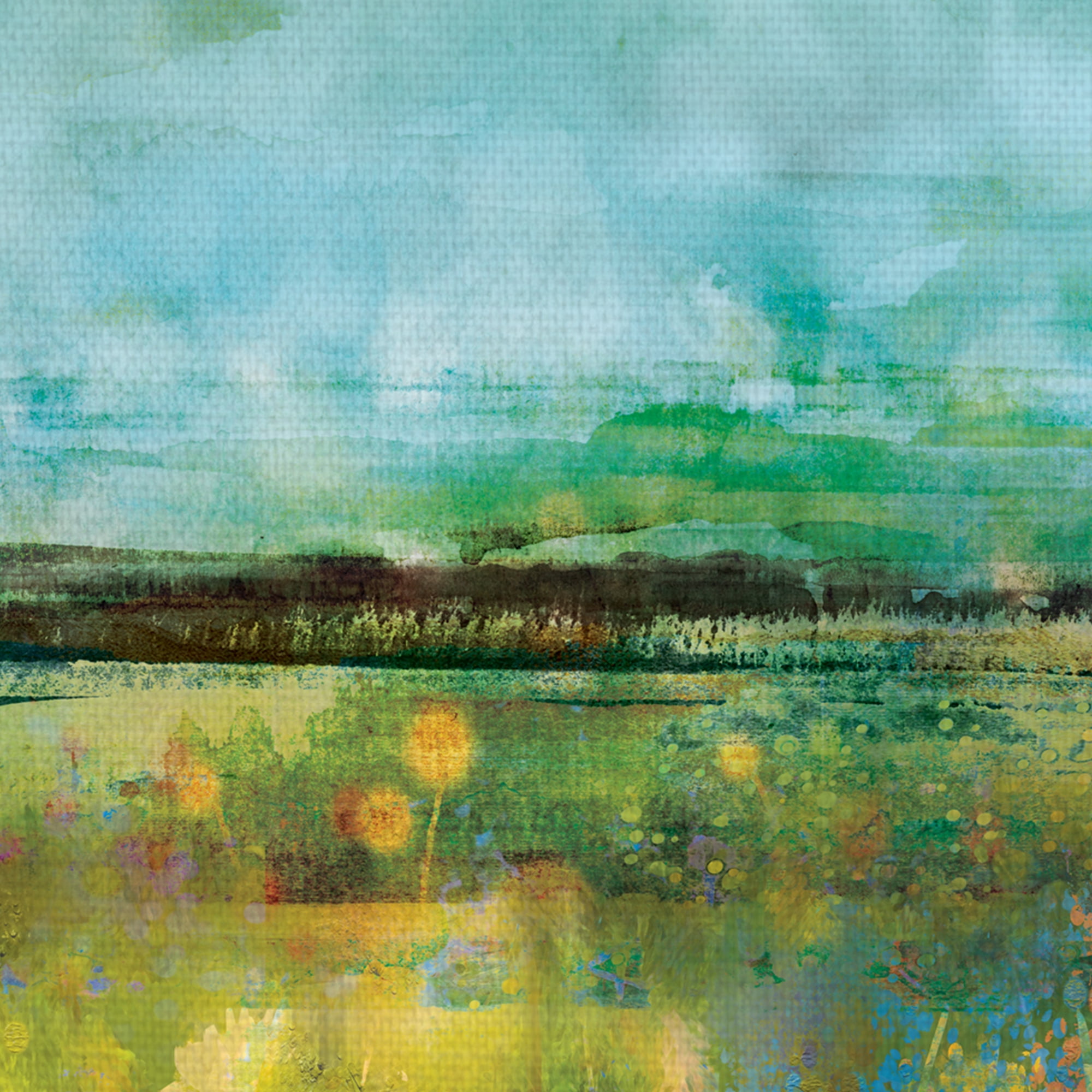 Abstract Meadow Colorful Wildflowers by Willowbrook Art Print