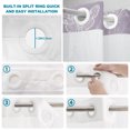 thumbnail image 5 of No Hook Shower Curtain, Purple Butterfly Botanical Shower Curtains for Bathroom with See Through Top Window, Summer Plants Line Art Waterproof & Washable Bath Curtain 66"x72", 5 of 9