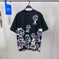 thumbnail image 3 of Camiseta de pareja de moda con dibujo digital de graffiti, holgada, de manga corta, con hombros ligeramente caídos, para hombre, 3 of 5