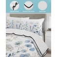 thumbnail image 3 of Twin XL Quilt Bedding Set, Navy Blue Wildflowers Reversible Summer Quilt 3 Pieces, Farmhouse Eucalyptus Leaves Lightweight Bedspreads Coverlets with 2 Pillow Shams for All Seasons, 3 of 5