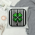 thumbnail image 2 of COMIO St Patricks Day Clover Black Stripes Throw Pillow Cover, Shamrock Cushion Case Decoration for Sofa Couch, 2 of 5