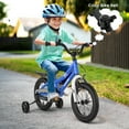 thumbnail image 3 of Costway 14" Kid's Bike w/ Removable Training Wheels & Basket for 3-5 Years Old Blue, 3 of 9