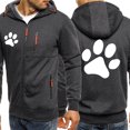 thumbnail image 3 of Sudadera con estampado de pata de perro de dibujos animados kawaii para hombre, sudadera con cremallera de moda de otoño, ropa deportiva informal de hip hop, sudadera con cremallera, abrigo de inviern, 3 of 4