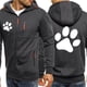 thumbnail image 3 of Sudadera con estampado de pata de perro de dibujos animados kawaii para hombre, sudadera con cremallera de moda de otoño, ropa deportiva informal de hip hop, sudadera con cremallera, abrigo de inviern, 3 of 4