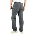 thumbnail image 5 of YUGYXL Men's Nylon Cargo Pants Stretch Waist Durable Hiking Pants Detachable Wide Leg Straight Pants with Zipper Pockets Dark Gray M, 5 of 6