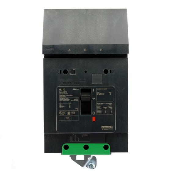 Square D BJA36070 PowerPact B Circuit Breaker, BJA-Frame, 3-Pole, 65kA, 480VAC~, 70-Amp
