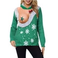 thumbnail image 2 of Pntutb Blusa con capucha de manga larga con estampado navideño divertido informal para mujer Tops para parejas Liquidación Pntutb Pntutb-4485, 2 of 5