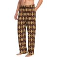 thumbnail image 6 of Logiee Argyle of brown Print Pajama Pants for Men,Men’s Pajama Bottoms,Mens PJ Pants with Pockets & Button Fly-Large, 6 of 6