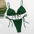 thumbnail image 2 of Womens Swimsuits Three-Point Bikini Skinny Hot Spring with Small Breasts Green Bathing Suits for Women L, 2 of 3