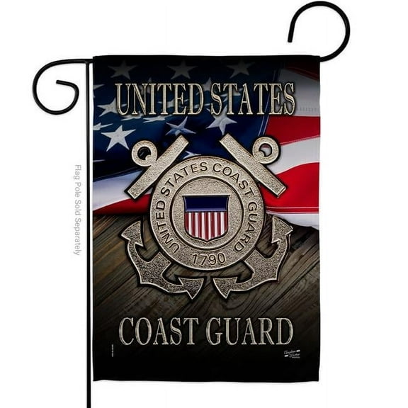 Angeleno Heritage G135135-BO 13 x 18.5 in. US Coast Guard Garden Flag with Armed Forces Double-Sided Decorative Vertical Flags House Decoration Banner Yard Gift