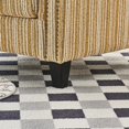 thumbnail image 6 of Modern Upholstered Accent Chair with Nailhead Trim, Yellow and White Striped Armchair, 6 of 10