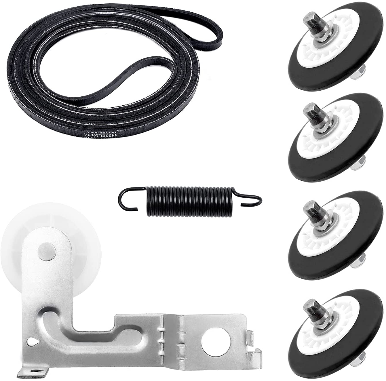 Upgraded Dryer Repair Kit Compatible With LG Kenmore Dryers Includes 4581el2002c Drum Roller 4400el2001a Belt 4561el3002a Idler Pulley Spring Figures 6 7
