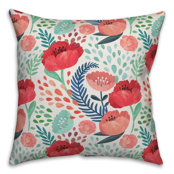Creative Products Painterly Floral Pink 16x16 Indoor / Outdoor Pillow