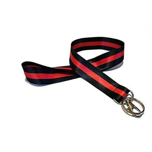 WigsPedia Thin Blue Line Thin Red Line Neck LANYARDs Keychain for Key/ID Holder (Thin Red Line Lanyard)