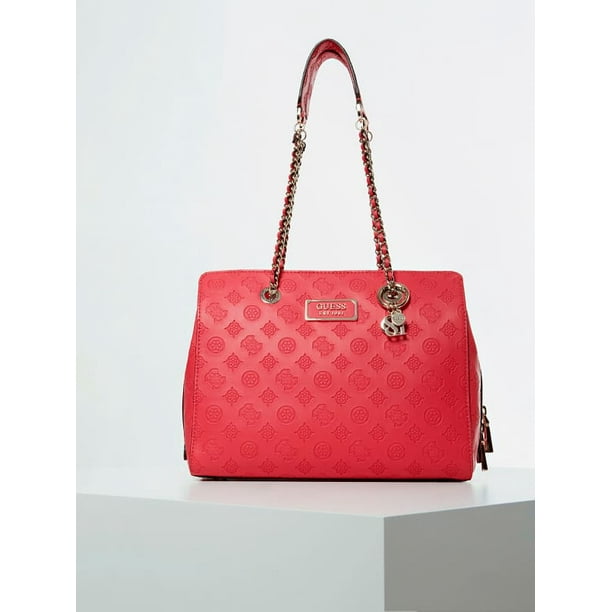 Guess Logo Love Debossed 4G Peony Shoulder Bag PINK Walmart