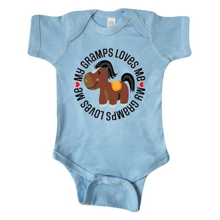 

Inktastic My Gramps Loves Me Childs Horse Gift Baby Boy or Baby Girl Bodysuit